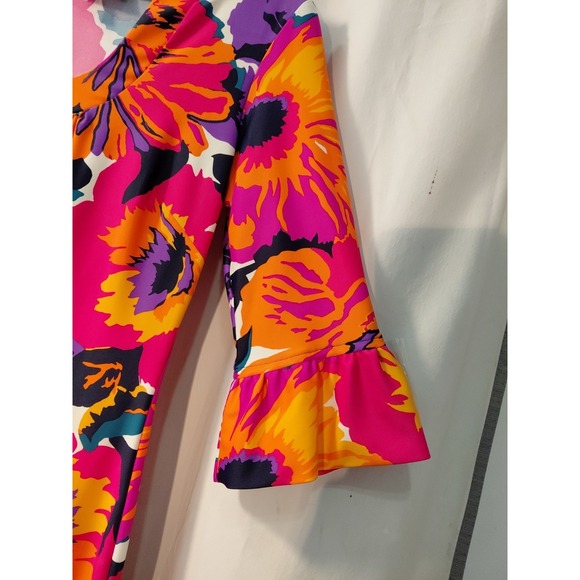 Jude Connally Bright Fun Floral Dress Sz S Boho Cottagecore Spring & Summer - Picture 3 of 9
